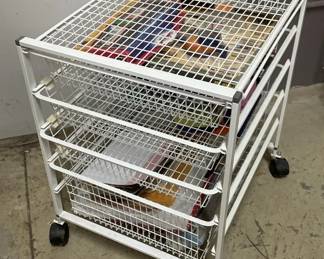 Rolling Wire Craft Cart w/ Punches & Supplies