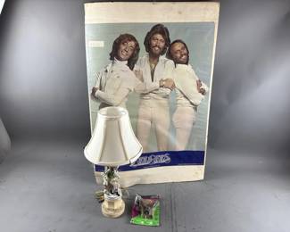 Vtg Victorian Lamp, BeeGees Poster & More