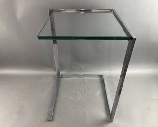 Metal & Glass Modernist Side Table