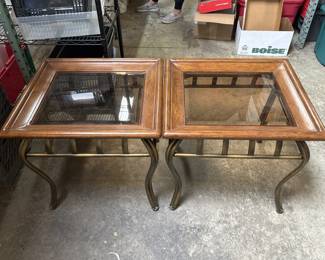 Vintage Wood Accent Side Tables