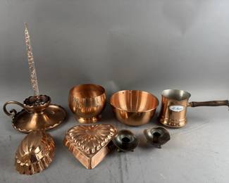 Decorative Copper Pieces With Lucite Candle