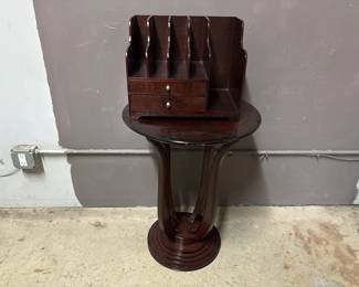 Dark Wooden Side Table & Desk Organizer