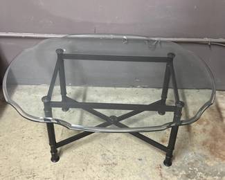 Vintage Beveled Glass Coffee Table
