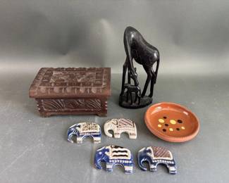 Hand Carved Tribal Box, Tanzania Statue, & More