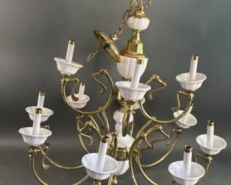 Hollywood Regency 12 Light Ceiling Chandelier