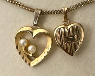 14K Gold Heart Pendants