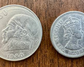 Un Peso & British Caribbean Territories Coins