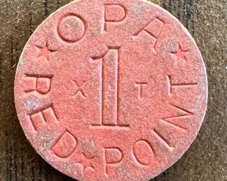 WWII OPA Red Point Ration Token 