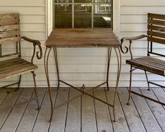 Vintage French Bistro Table & Chairs