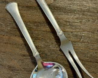H. Nils for Hans Hansen Sterling Serving Spoon & Pickle Fork