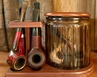 Vintage Pipe Rack & Humidor