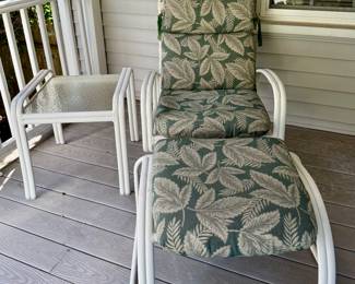 Vintage Patio Armchair & Ottoman 