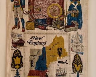 Vintage Linen New England Tea Towel