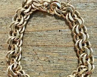 14K Gold Filled Double Link Charm Bracelet