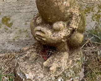 Cement Frog Garden Statue