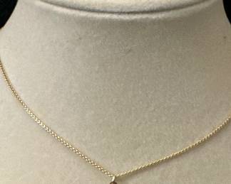 14K Gold Necklace with Red Heart Pendant