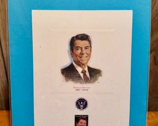 First Day Issue Ronald Reagan Stamps & Envelope