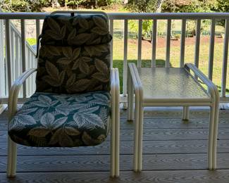Vintage Patio Armchair & Side Table