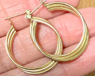 14K Triple Hoop Earrings
