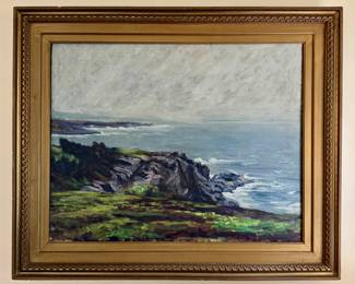 "Maine Coast" Oil on Canvas, Signed lower left
