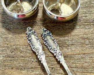 Sterling Salt Cellars & Spoons
