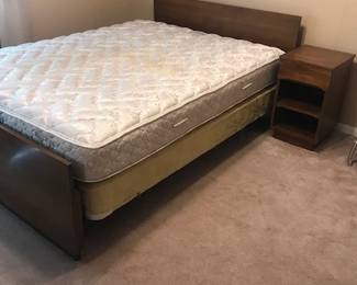 MidCentury Modern Solid Walmut Bed and Nightstand