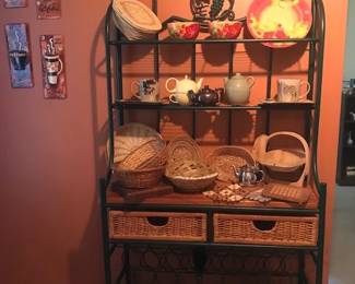 Bakers Rack, Baskets, Decorative Kitchen Decor