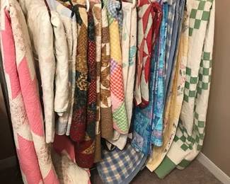 Variety of beautiful, clean and vintage quilts