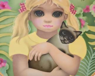 Big eye girl plate by Keane.