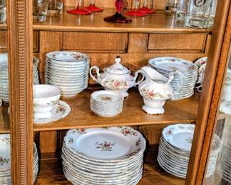 1950s Johann Haviland- Moss rose China set 102 pieces.