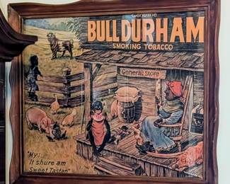 Vintage bold Durham tobacco framed poster.