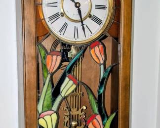 Gorgeous! Vintage wall mirror with glass floral door. Made in Korea.
