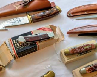 Collectible knives, never used with boxes. Camillus, Winchester, Schrade & more