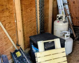 Ladders, hoses, propane tanks.