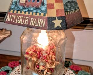 Jar lamp.