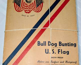 Vintage bulldog 48 Star flag in the original box! 4x6
