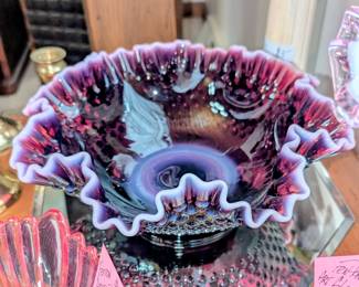 Fenton plum opalescent hobnail.