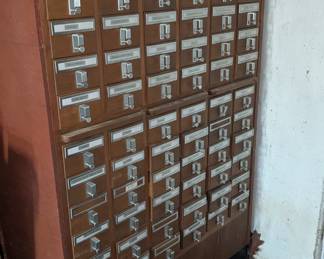 Amazing MCM 72 DRAWER vintage library card catalog cabinet! 🫠