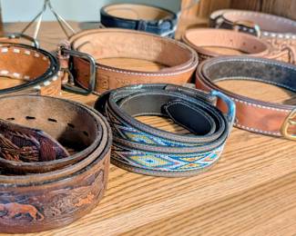 Leather western style belts.