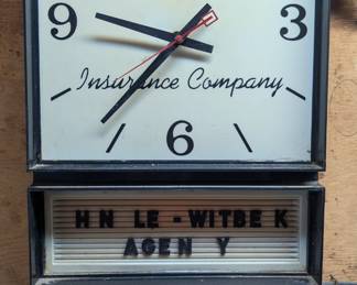 Vintage Hastings insurance company wall clock. Working condition.