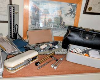 Vintage doctor/ chiropractor items.