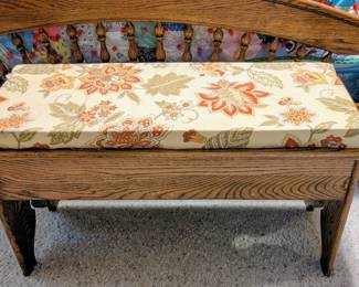 Adorable little storage bench with cushion.