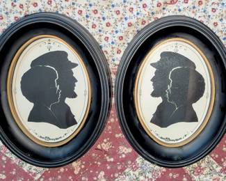 Vintage pair of Walt Disney silhouettes. Who are they?