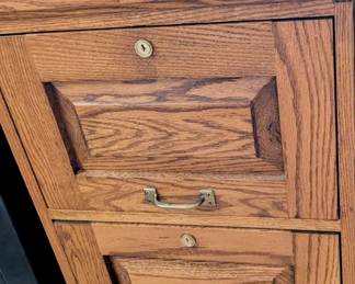 Nice! Wooden file cabinet with keys.