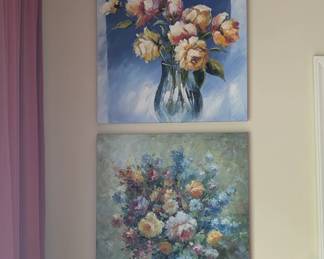 Acrylic floral paintings 