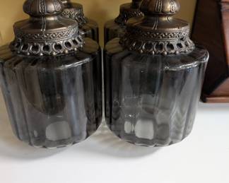 Light sconces, glass and bronze 