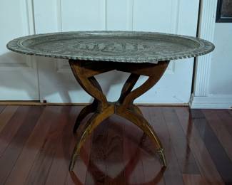 Persian Engraved Table with folding legs