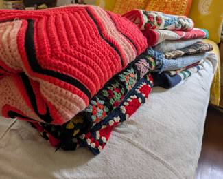 Vintage crochet throws 
Island quilt
Equestrian themed throw 
Chevron pattern throw 
Red white and blue throw 