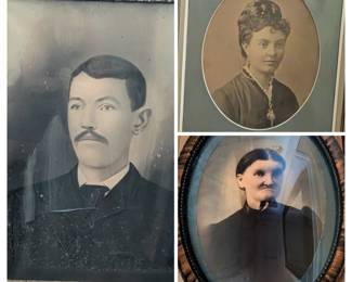 Antique pictures in antique frames