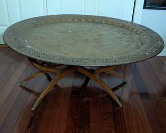 Brass Turkish Table with folding spider leg
46 inches across 